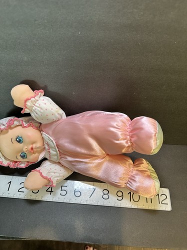 Playskool 1993 Vintage My Very Soft Baby Doll Rosa Raso 11" Faccia di Gomma - Foto 7 di 7