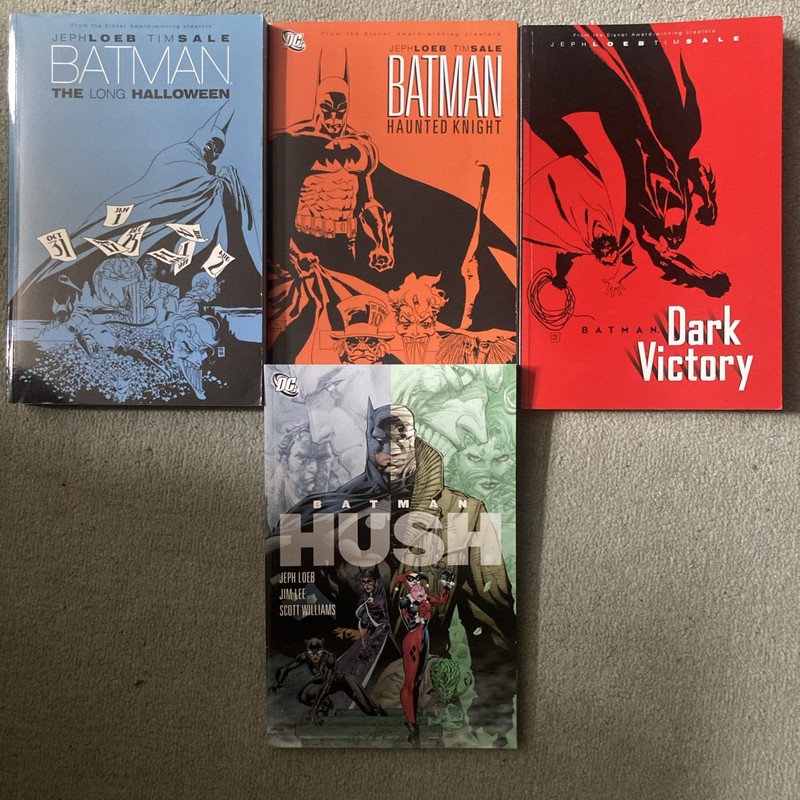 Batman Graphic Novels Long Halloween, Haunted Knight, Dark Victory & Hush TPB