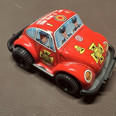 JAPAN TINPLATE SHEET VW VOLKSWAGEN BEETLE KAFER FIRE CHIEF EXCELLENT CONDITION
