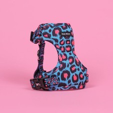 The Willow Mesh Harness - Blue Leopard Print Air Mesh Neoprene Adjustable