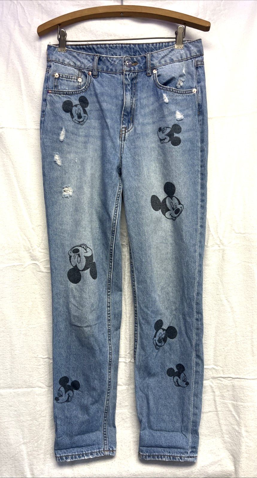 Disney Mickey Mouse Divided H&M Jeans Women’s 8 Mom High Ankle SHIPS FREE