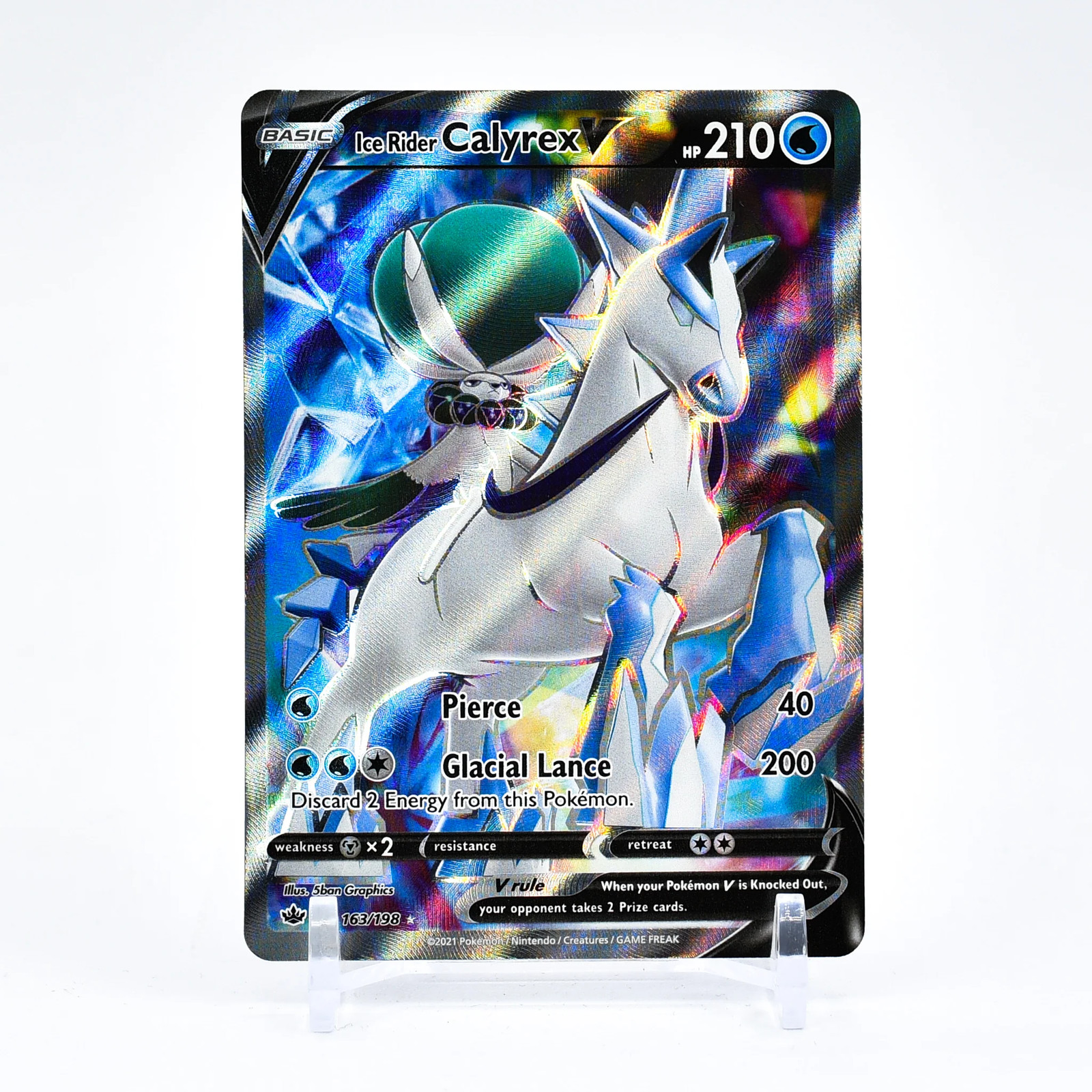 Ice Rider Calyrex V - 163/198 Chilling Reign FULL ART Pokemon - NM/MINT
