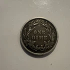 1892 Barber Dime Silver Circulated 10C Coin United States