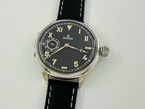 Rolex California Military Style WWII Vintage Swiss Art Deco Silver Watch CAL.534