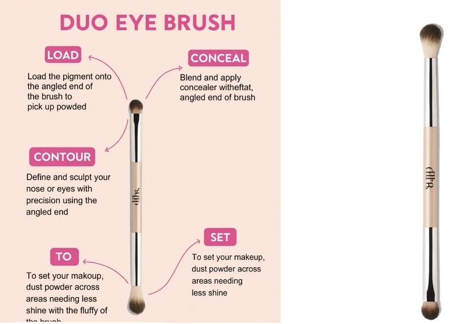 Juego de cepillos DIBS Fresh Blends | Cepillo facial dúo + Cepillo de ojos dúo (2 piezas) Foto 4 de 4