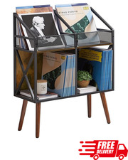 Wooden Vinyl Record Storage Rack 250 LP Display for Albums  Magazines