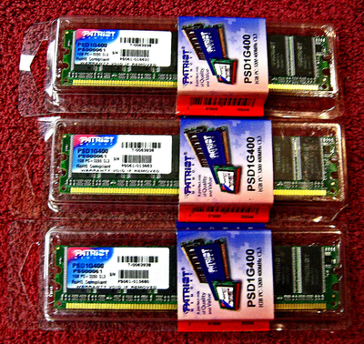 Patriot 1GB PC3200 CL3 RAM PSD1G400 DDR-400 PS000061 Memory DDR1