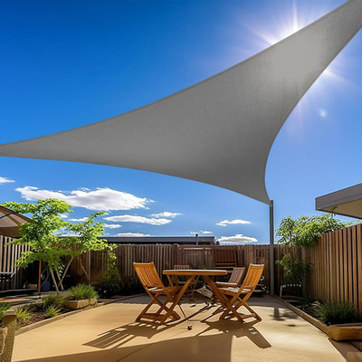 Shade Sail 16'X16'X22.6' Triangle Dark Grey Easy Install Heavy Duty UV Block Can