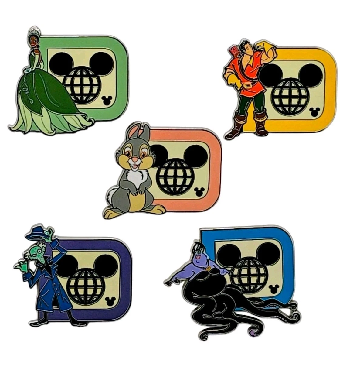 Disney Pin 2025 Hidden Disney - D Logo Wave A - Set Of 5 - Walt Disney World