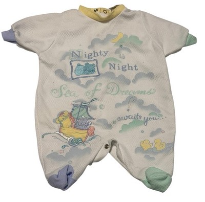 Vintage Little Me Sleeper 0-3 Months Sea Of Dreams Pastels