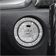 2 Pcs Bling Crystal Rhinestone Car Engine Start Stop Button Decorative Ring, Pro