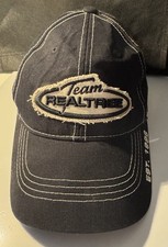 TEAM REALTREE Black Baseball Cap Adjustable Strap Embroidered Logo Hunting Hat