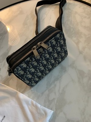 DIOR Tasche Herren Oblique Jacquard in Beige und Schwarz NEU mit Rechnung