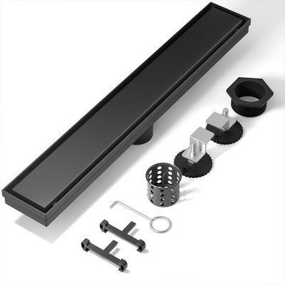Linear Shower Drain, 304 Stainless Steel with Adjustable Leveling Feet, Hair ...