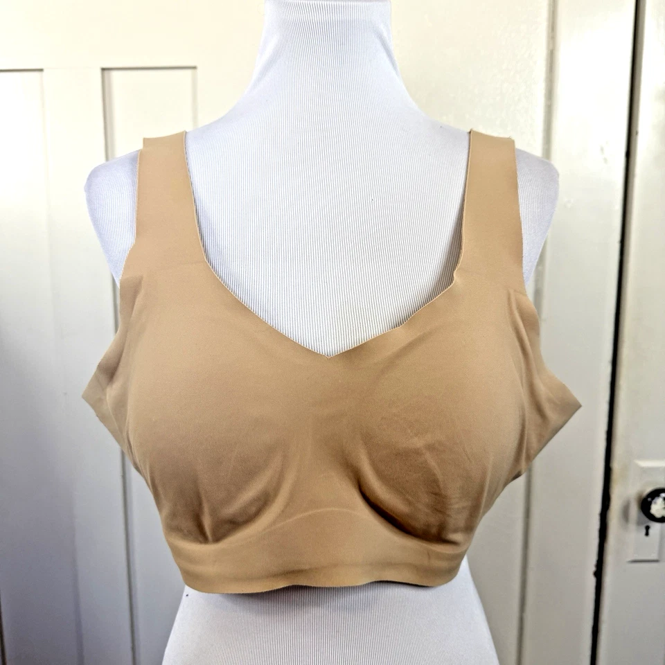 HONEYLOVE V Neck Bra Sand Beige Wireless 1X Seamless Padded (removable) - Image 4 of 4