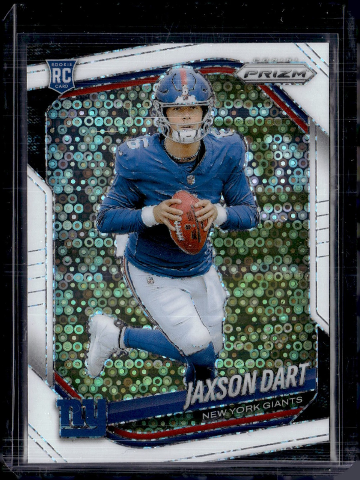 2025 Prizm #332 Jaxson Dart Rookie White Disco NR-MINT (back surface issues)