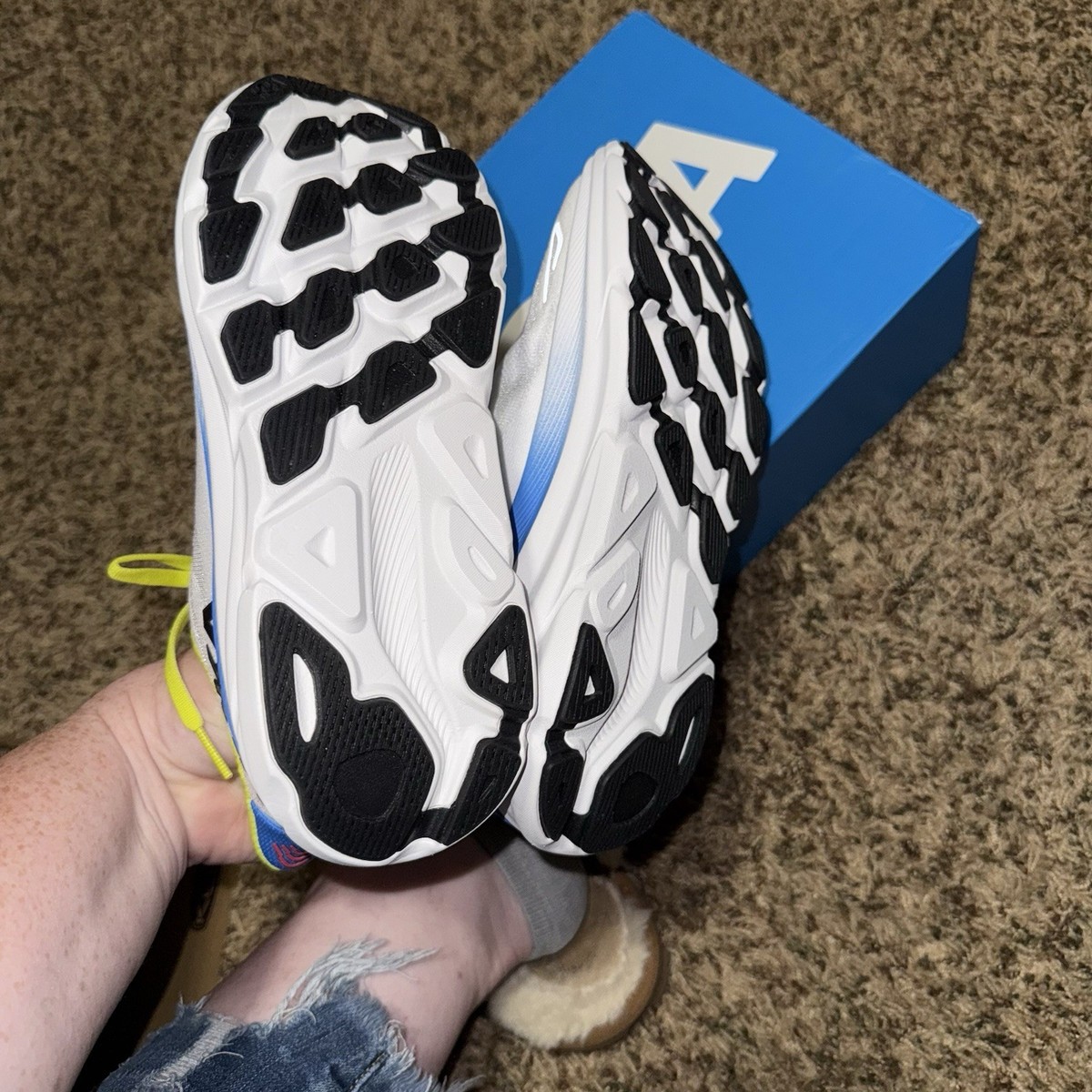 Hoka One Clifton 9 Virtual Blue White 1127895 BVR Running Shoe Men\'s Size 7 D Hoka One Clifton 9 Virtual Blue White 1127895 BVR Running  main image 2