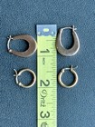 7.3 Grams GOLD Plated 925 Silver Jewelry Lot Hoop Earrings Wear Not Scrap — photo 10