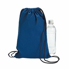 Medium Blue Canvas Drawstring Bags, Apparel Accessories, 12 Pieces