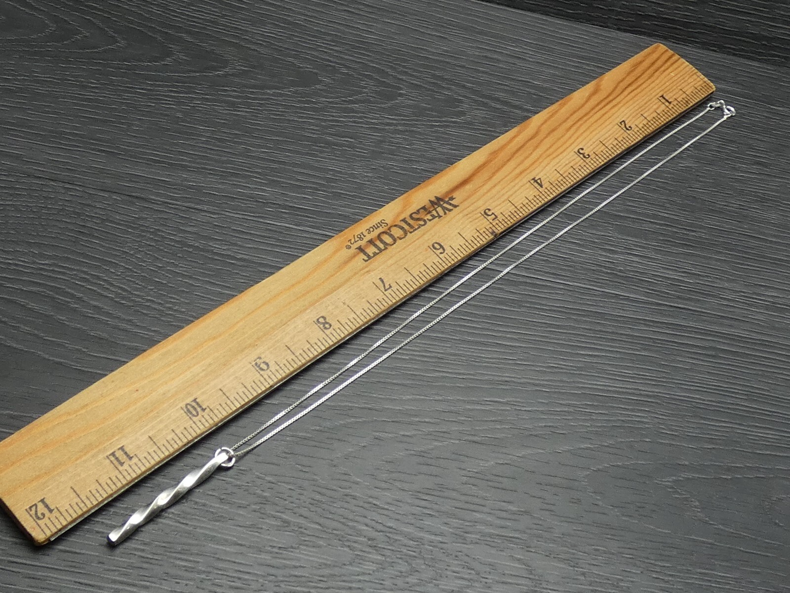 Sterling Silver Solid Unique Twisted Long Bar Pen… - image 8