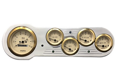 1953 1954 Chevy Car 5 Gauge Dash Panel Instrument cluster Insert Set Gold