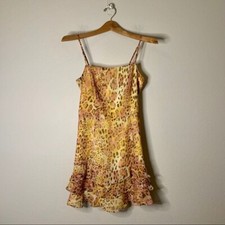 Bardot Snakeskin Animal Print Tiered Ruffle Mini Dress XS