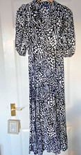 M&S Black & White Maxi Dres UK 8