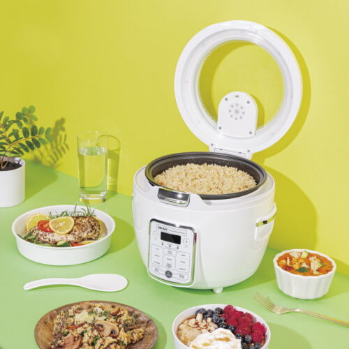 Arrocera eléctrica Aroma de 20 tazas, cocina digital blanca - Imagen 3 de 6
