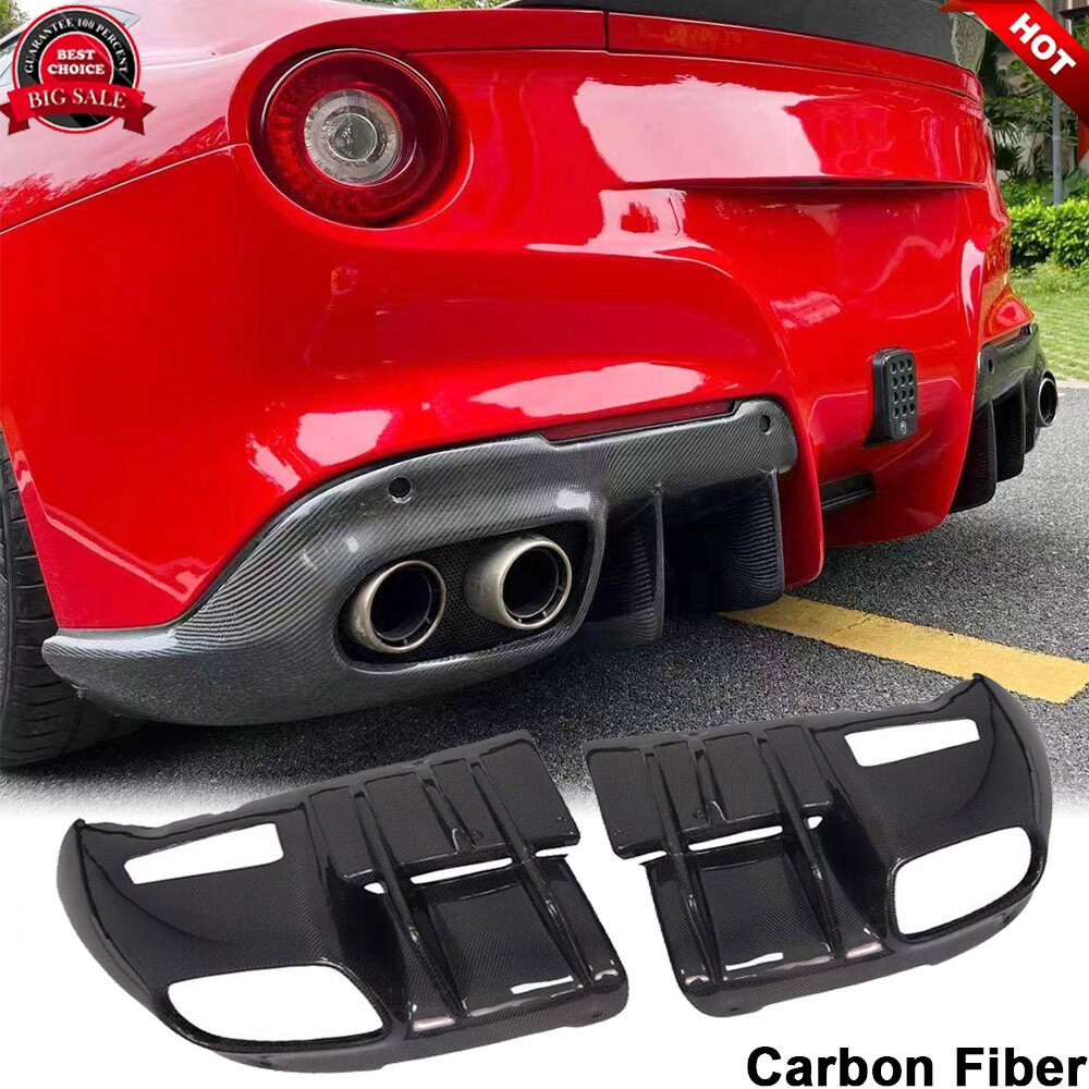 For Ferrari F12 Berlinetta 2012UP Carbon Fiber Rear Bumper Diffuser Lip Spoiler