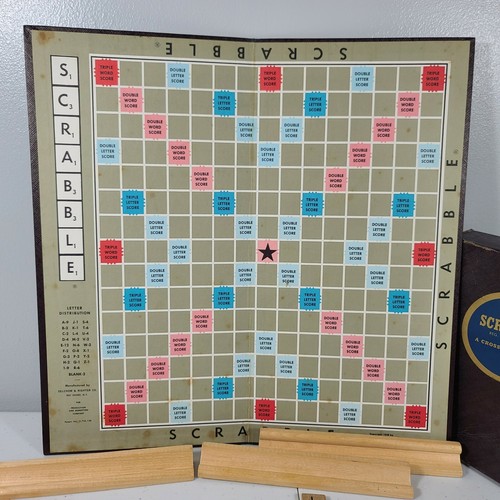 Vintage 1953 Scrabble Board Game Selchow & Righter Co Made in USA - Picture 3 of 6
