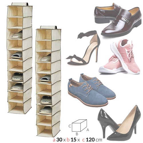 ORGANIZADOR DE ZAPATOS ZAPATERO o ROPA ORDENAR COLGANTE varios NIVELES Y TAMAÑOS - Imagen 7 de 9