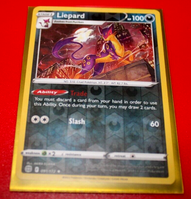Liepard HP100 2022 Reverse Holo Collectible Pokemon Card No. 091