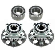 Front and Rear Wheel Bearing & Hub Assembly Kit Timken For Honda CR-V 4WD 10-11