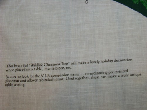 A Wildlife Christmas Tree Centerpiece Fabric Craft Panel - Cranston Print Works - Picture 9 of 9