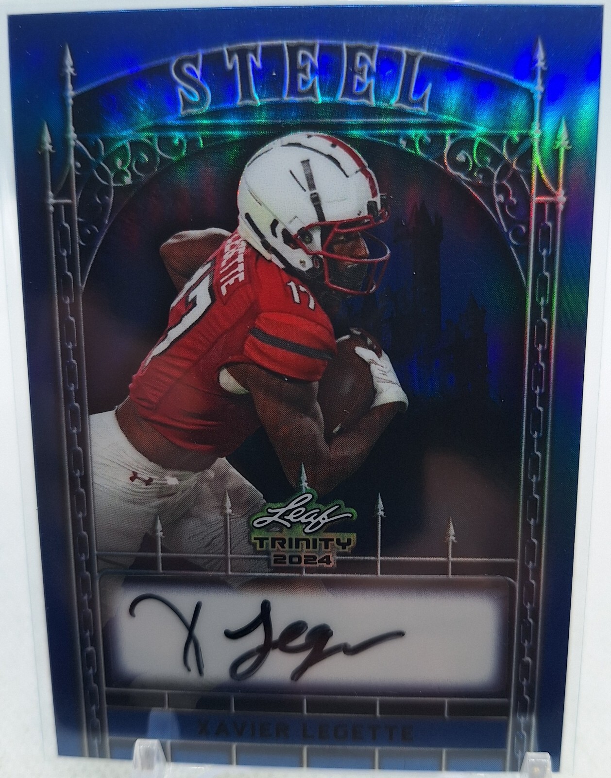 Xavier Legette Leaf Trinity Steel Autographs #SXL1 Iron Blue