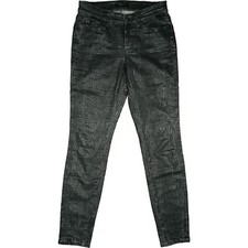CAMBIO Jeans Damen superStretch Hose Skinny 34 W27 L30 grau Schlange Leder Optik