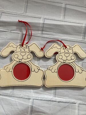 2x Hund Welpe Bilderrahmen Basteln Malen auf Kinder #J2