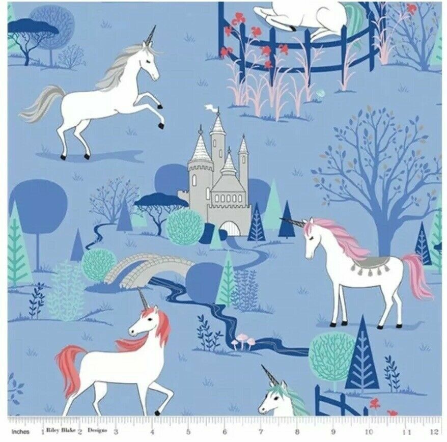 Fat Quarter My Unicorn SC8200 Cotton Quilting Fabric - Periwinkle Riley Blake