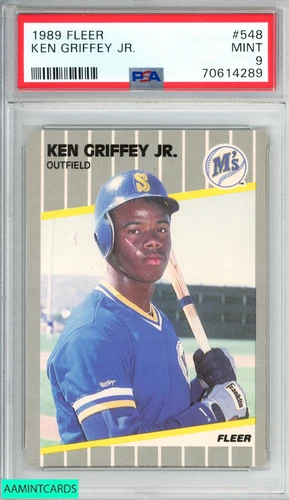 1989 FLEER KEN GRIFFEY JR  #548 ROOKIE RC SEATTLE MARINERS HOF PSA 9 MINT