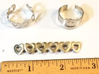3 LITTLE GIRL RINGS: metal, adjustable, one ready to bend to fit — photo 1