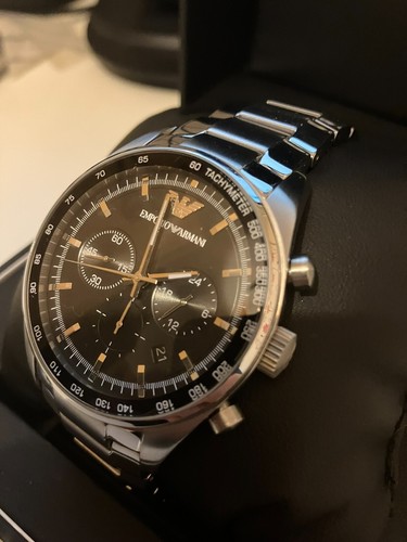 Emporio Armani Men's Black Chronograph Stainless Steel Bracelet Watch ar5980 - Picture 2 of 8