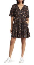 Madewell Poplin Cotton Bubble-Sleeve Mini Dress February Floral Women Size 2