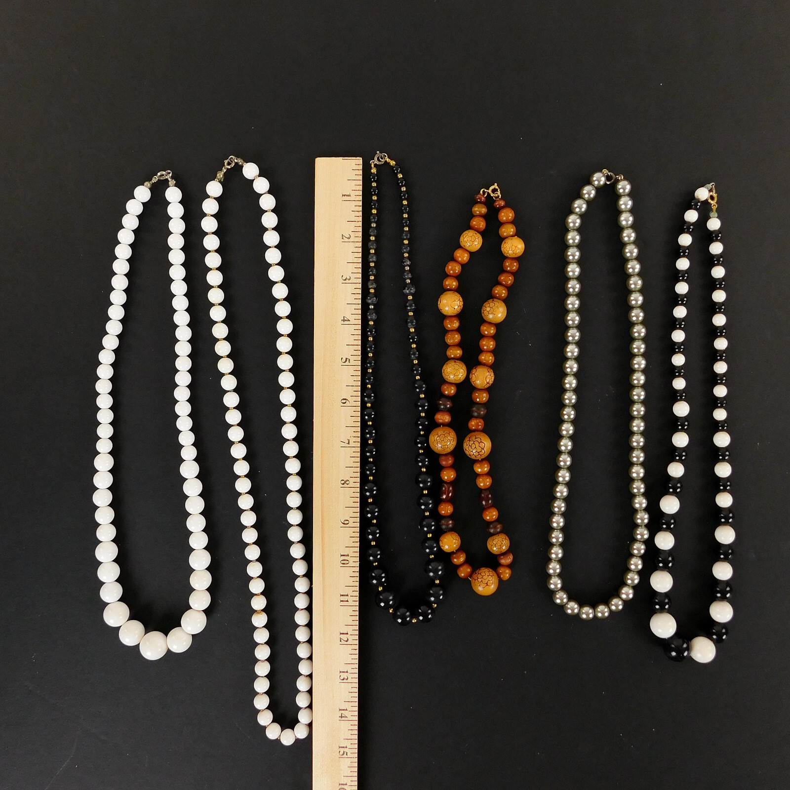 Vintage Beaded Necklaces Lot of 6 Various Lengths Colors eBay