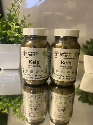 LARGER 250 Vegan Tablets Natural Nutra Kelp with Iodine (2-pack) Exp:(09/2026)