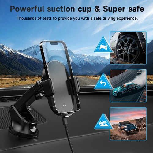 Ladegeräte Qi Wireless Autohalterung Dosenhalter KFZ Handy Halter Ladefunktion - Zdjęcie 3 z 13