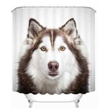 White Fat Lovely Two Ha3D Shower Curtain Polyester Bathroom Decor Waterproof