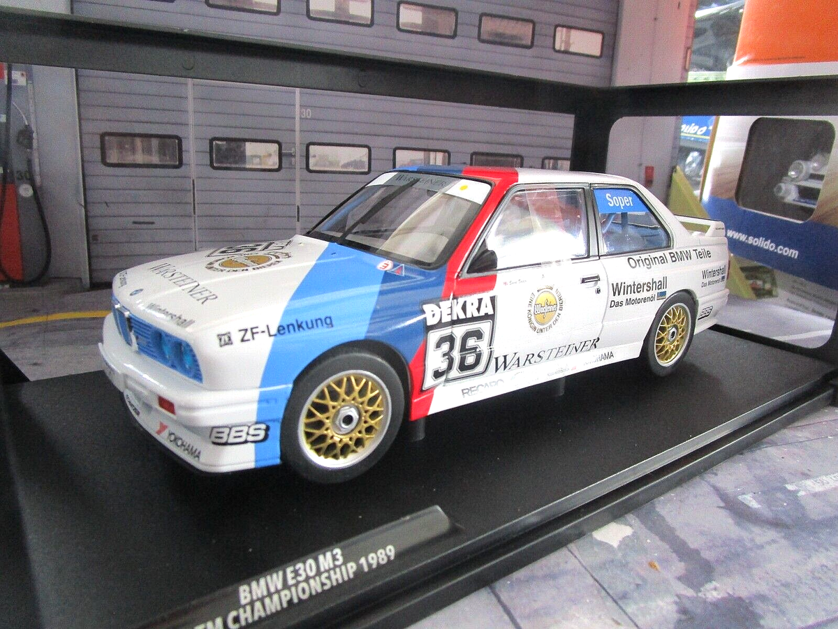 BMW E30 M3 #36 Soper fehér DTM Championship 1989 modell autó 1:18