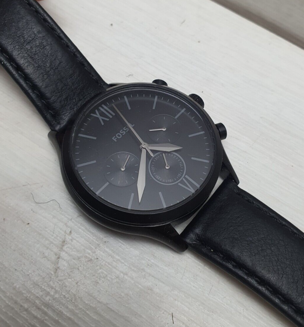 Fossil Fenmore BQ2364 Men's Black Leather Analog Dial Quartz Wrist
