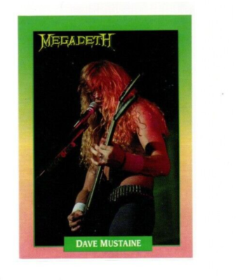 Dave Mustaine Megadeth 1991 Music Rock Band Brockum Rock Star Card