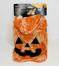 NEW Halloween Hoodie Pet Dog Cat Sz XS Costume Jack-O-Lantern Pumpkin Tie-Dye
